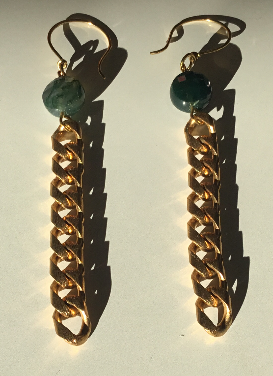 KDM Green Gemstone with Chunky Gold Chain