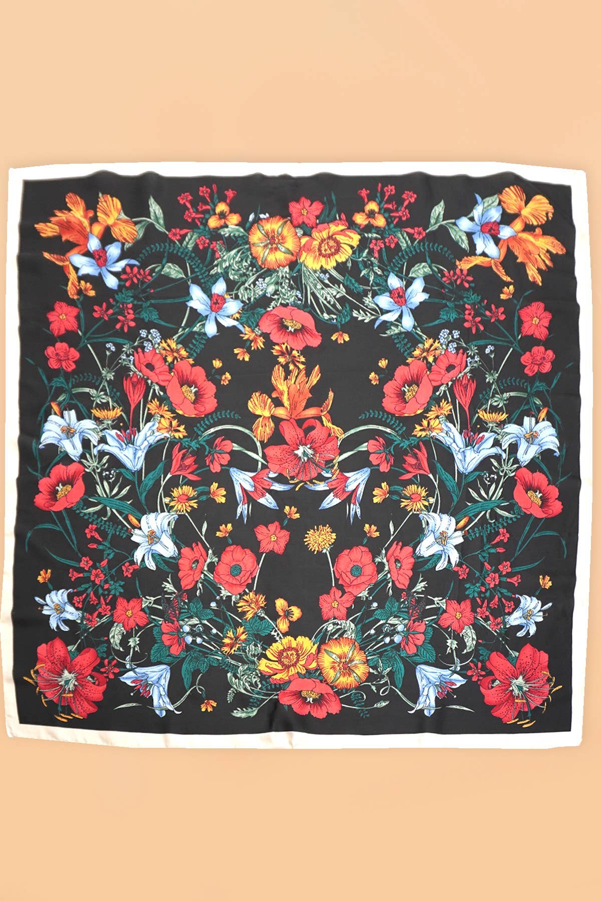 LARGE FLORAL PRINT BANDANA SCARF | 40SC651