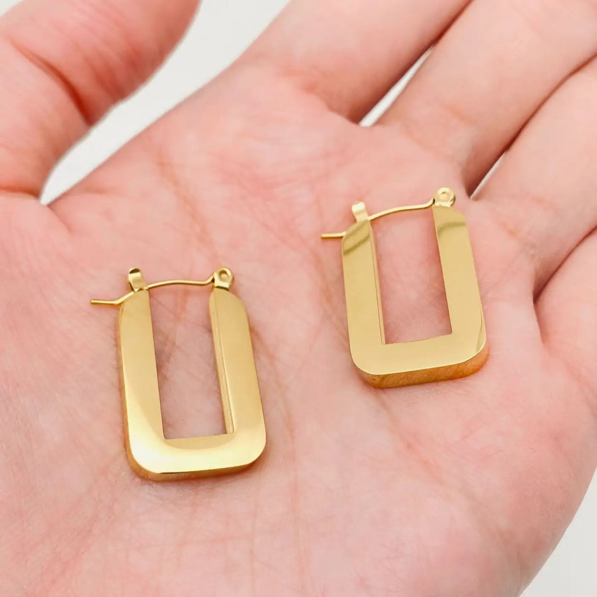 18k Gold Plated U Shape Hoop Earrings