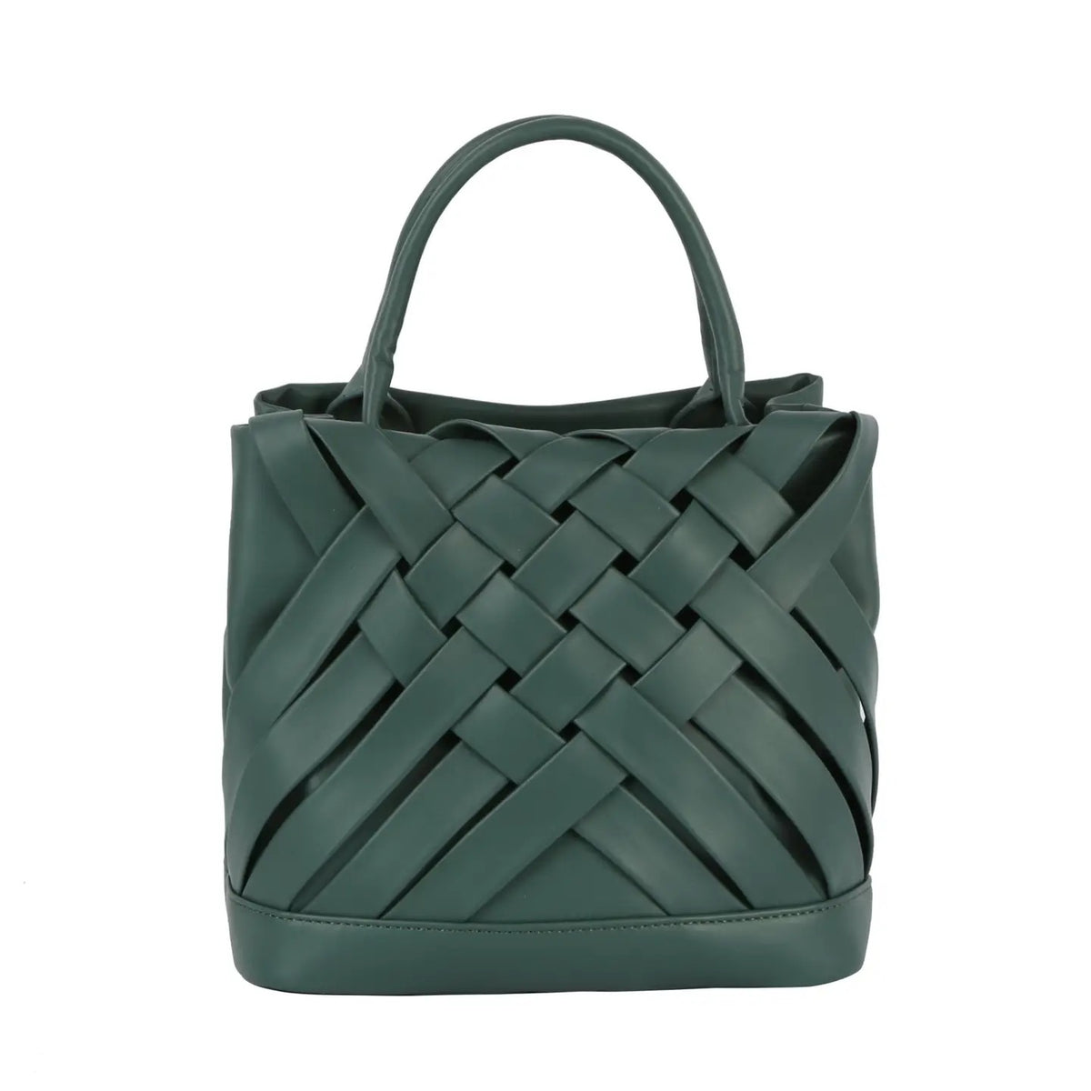 Faire Moss Green Woven Small Tote Bag