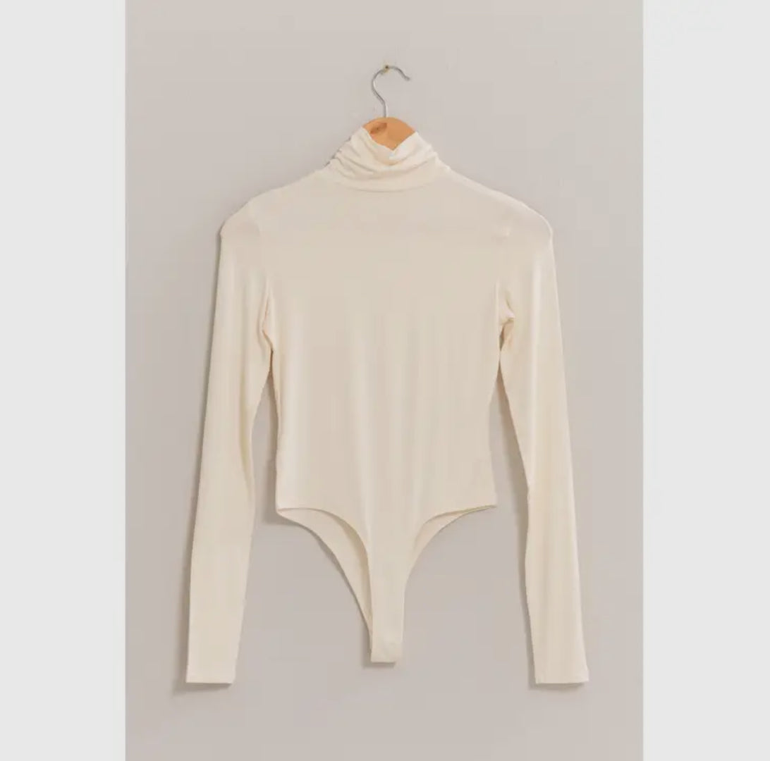 Double Zero Cream Turtleneck Bodysuit
