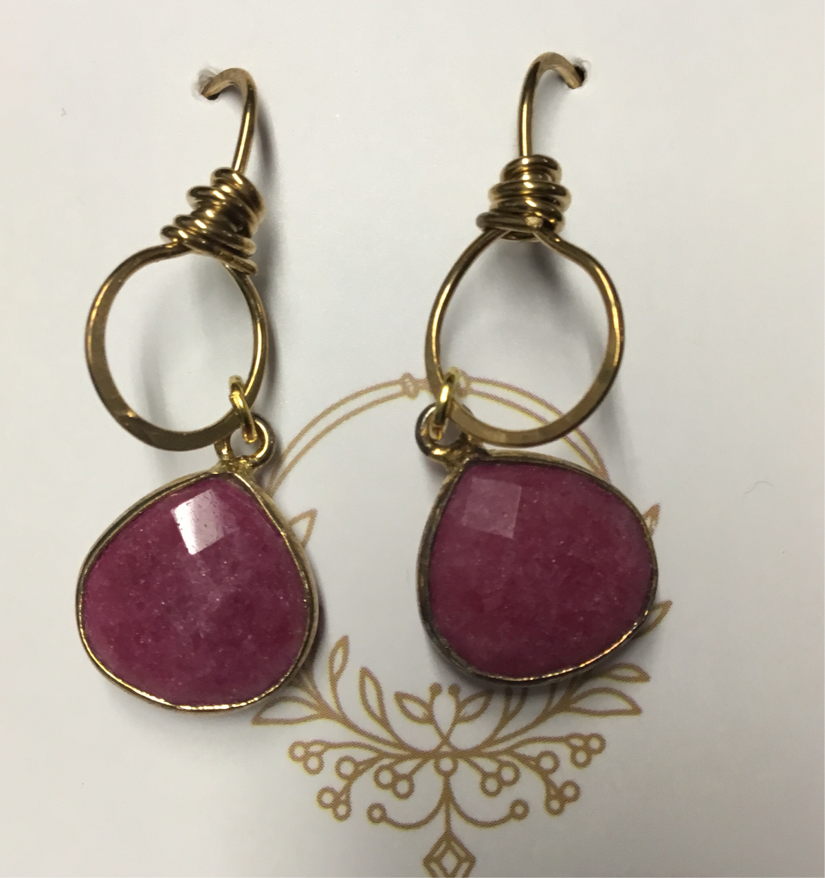 KMD Jewelry Pink Gem Earrings