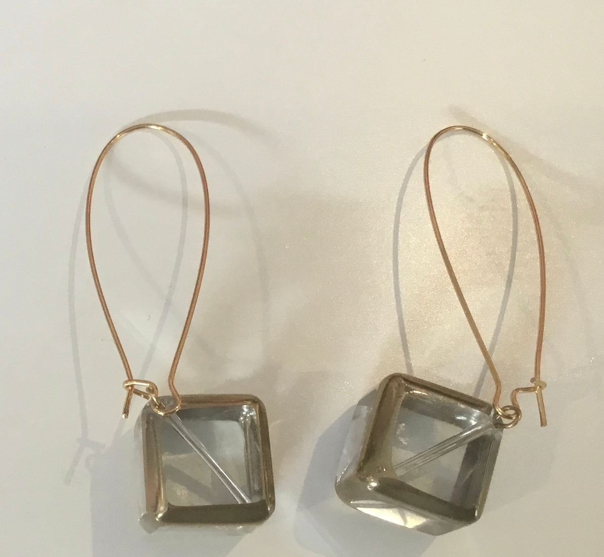 KMD Jewelry Clear Cube Earrings