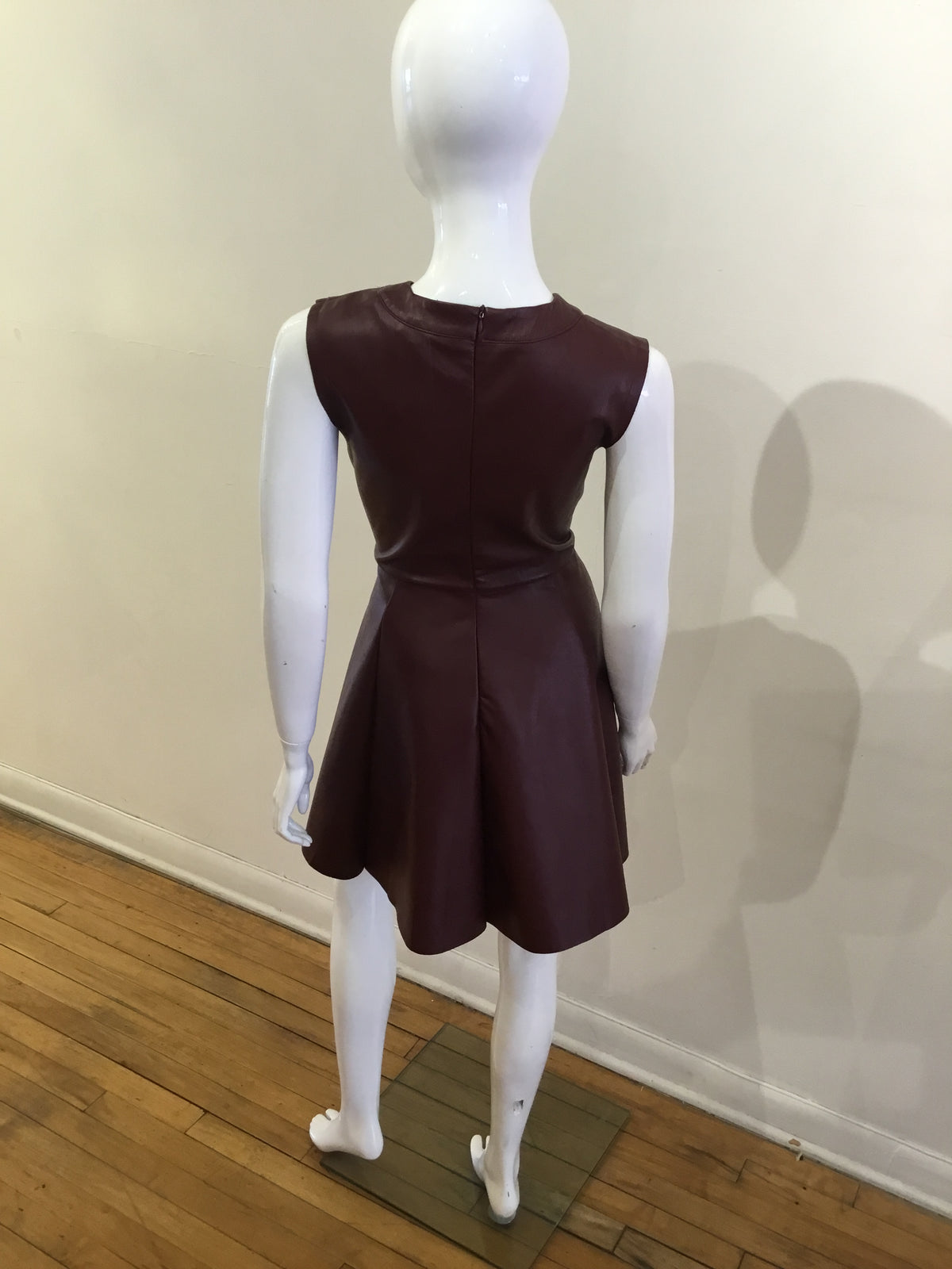 Fate Maroon Faux Leather Dress