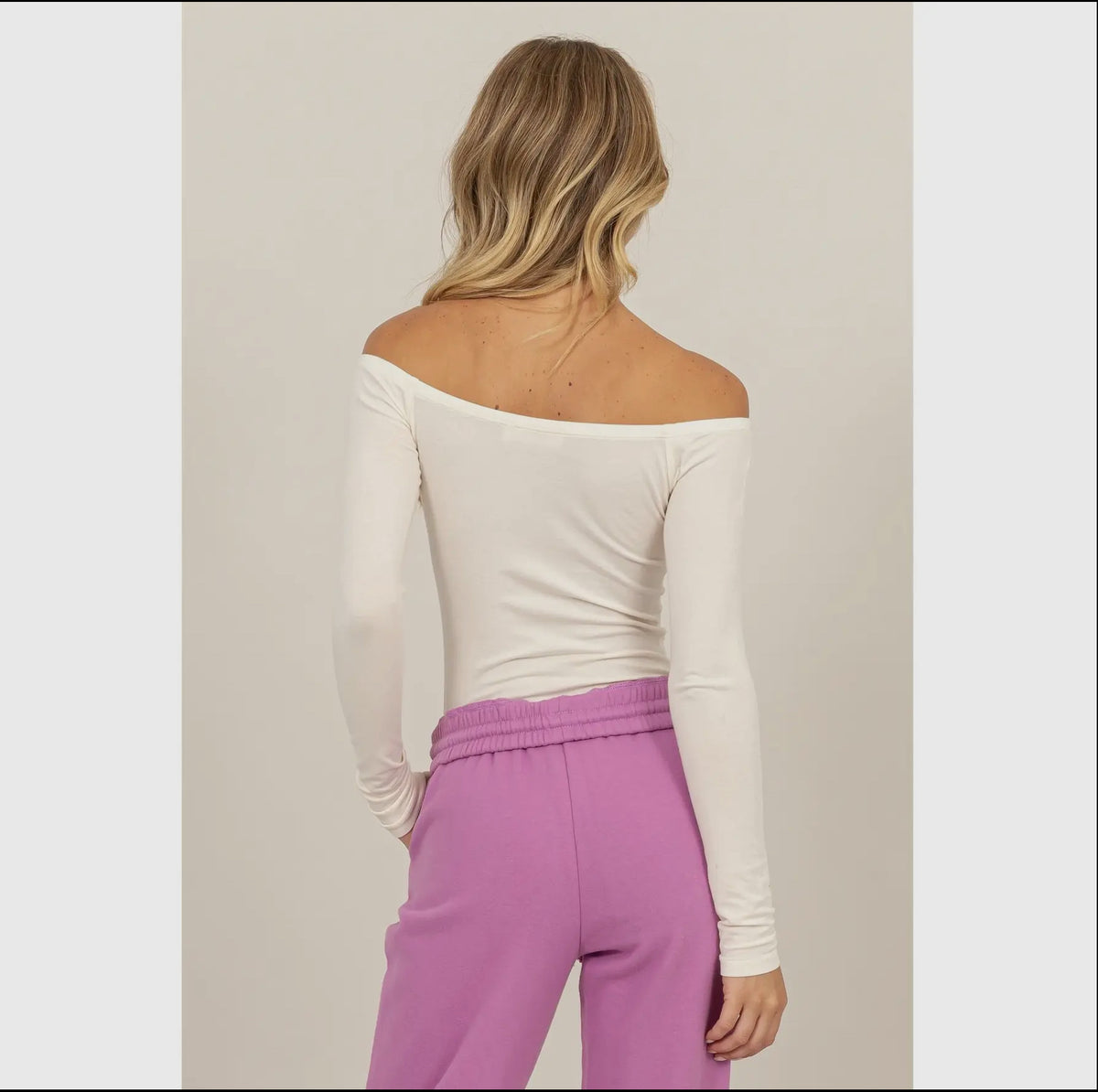 Double Zero long sleeve off shoulder body suit