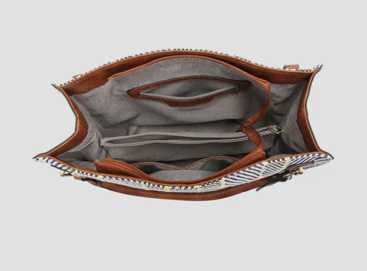 Jen & Co Striped Tote in Neutral Tones