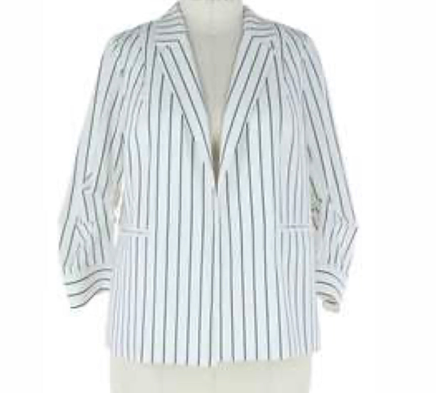 Plus Skies are Blue Striped Blazer