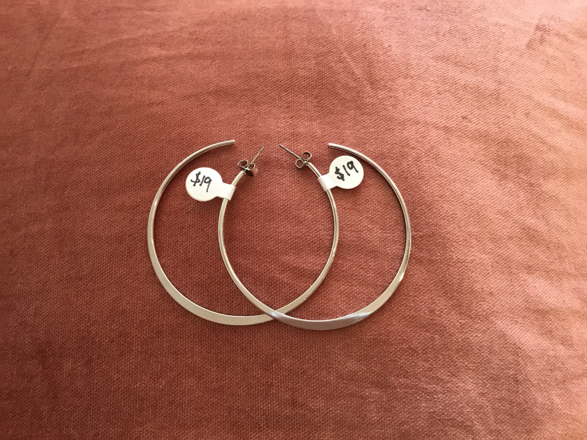 Splendid Iris Large Delicate Silver Hoops