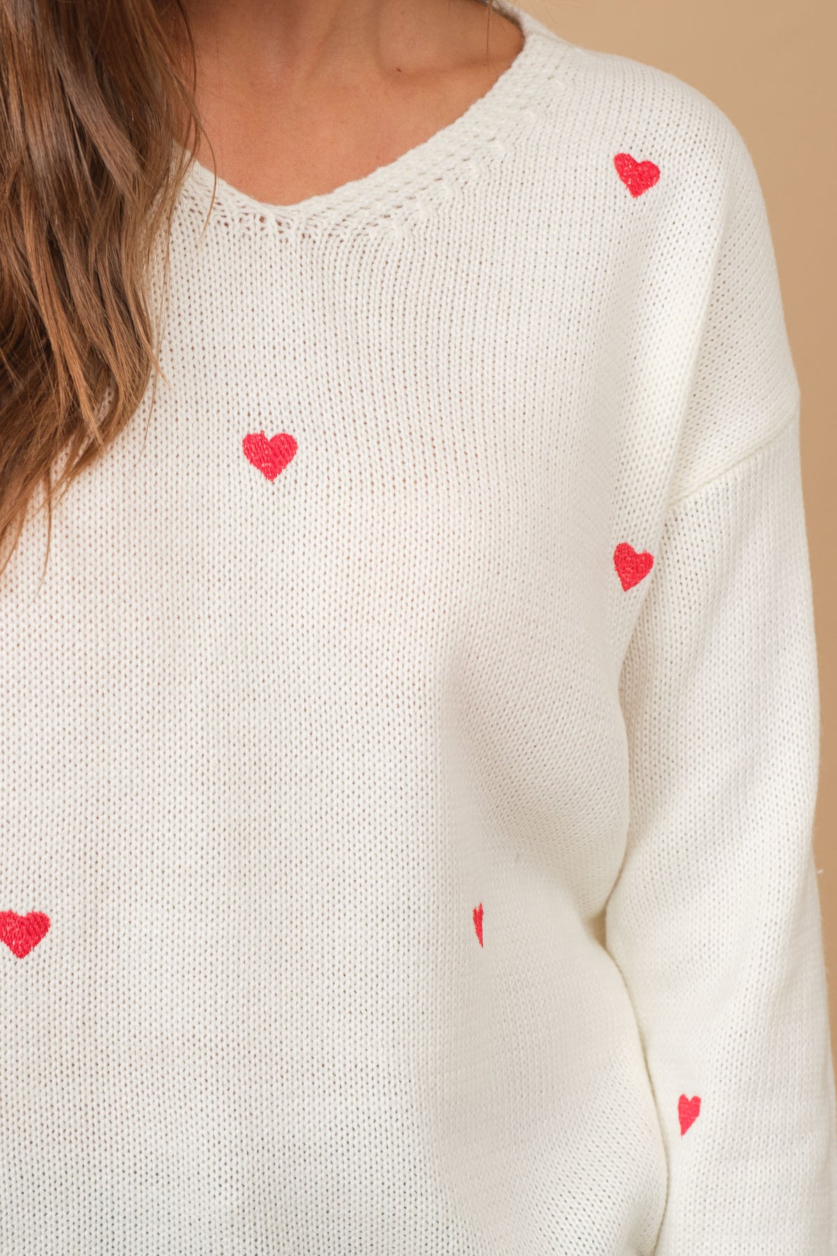 Cozy Scoop Neck Heartsweater