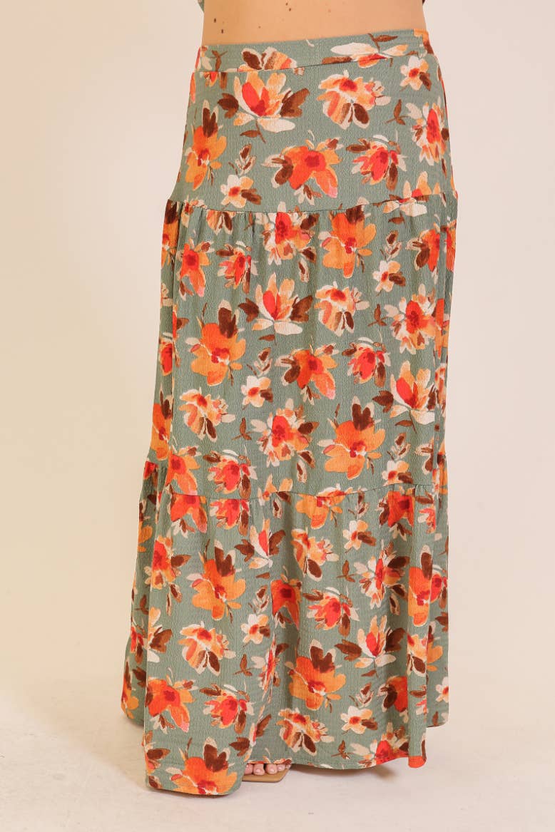 Plus Size Floral Maxi Skirt