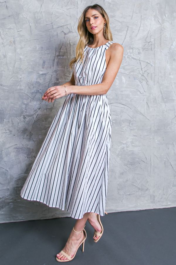 Flying Tomato striped poplin dress