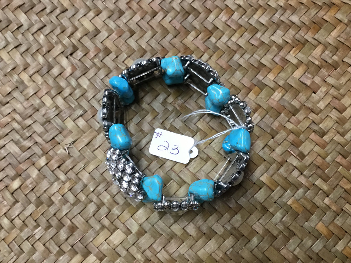 Geri Greene bracelet turquoise silver crystals