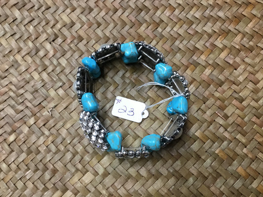 Geri Greene bracelet turquoise silver crystals
