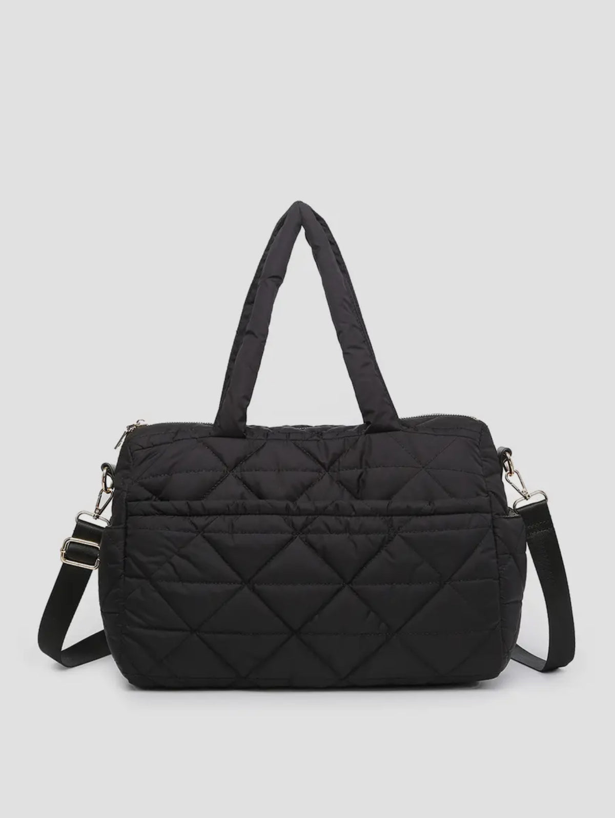 Jen & Co Black Quilted Duffel Bag