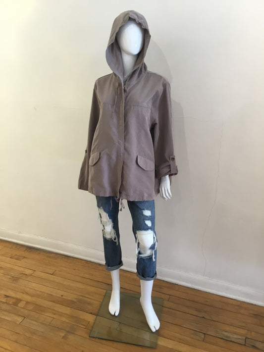 Perch Snap Button Zip Up Hooded Jacket