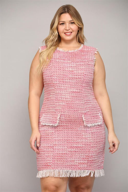Fate Pink Tweed Party Dress