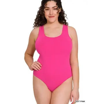 Zenana Hot Pink Bodysuit