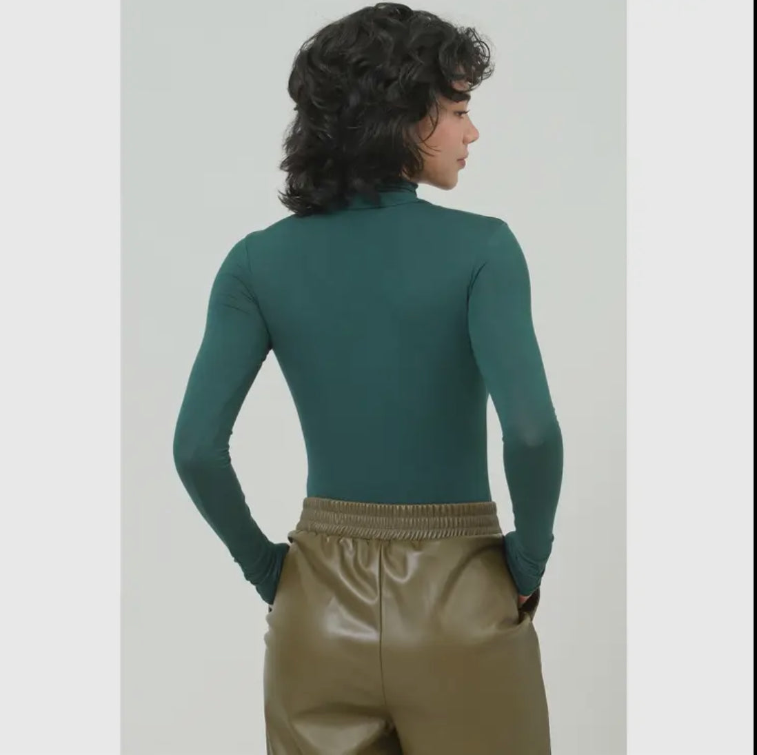 Green Turtleneck Bodysuit