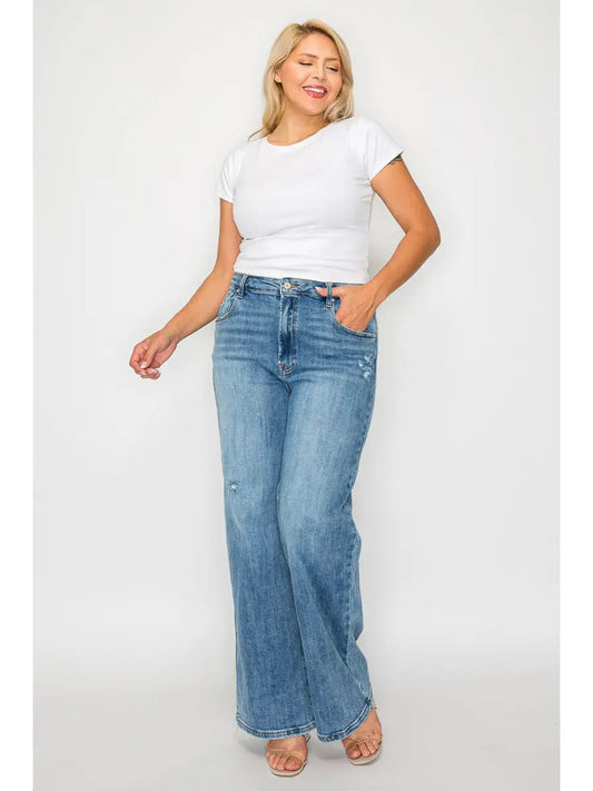 Bytos Plus High Rise Wide Leg Jeans