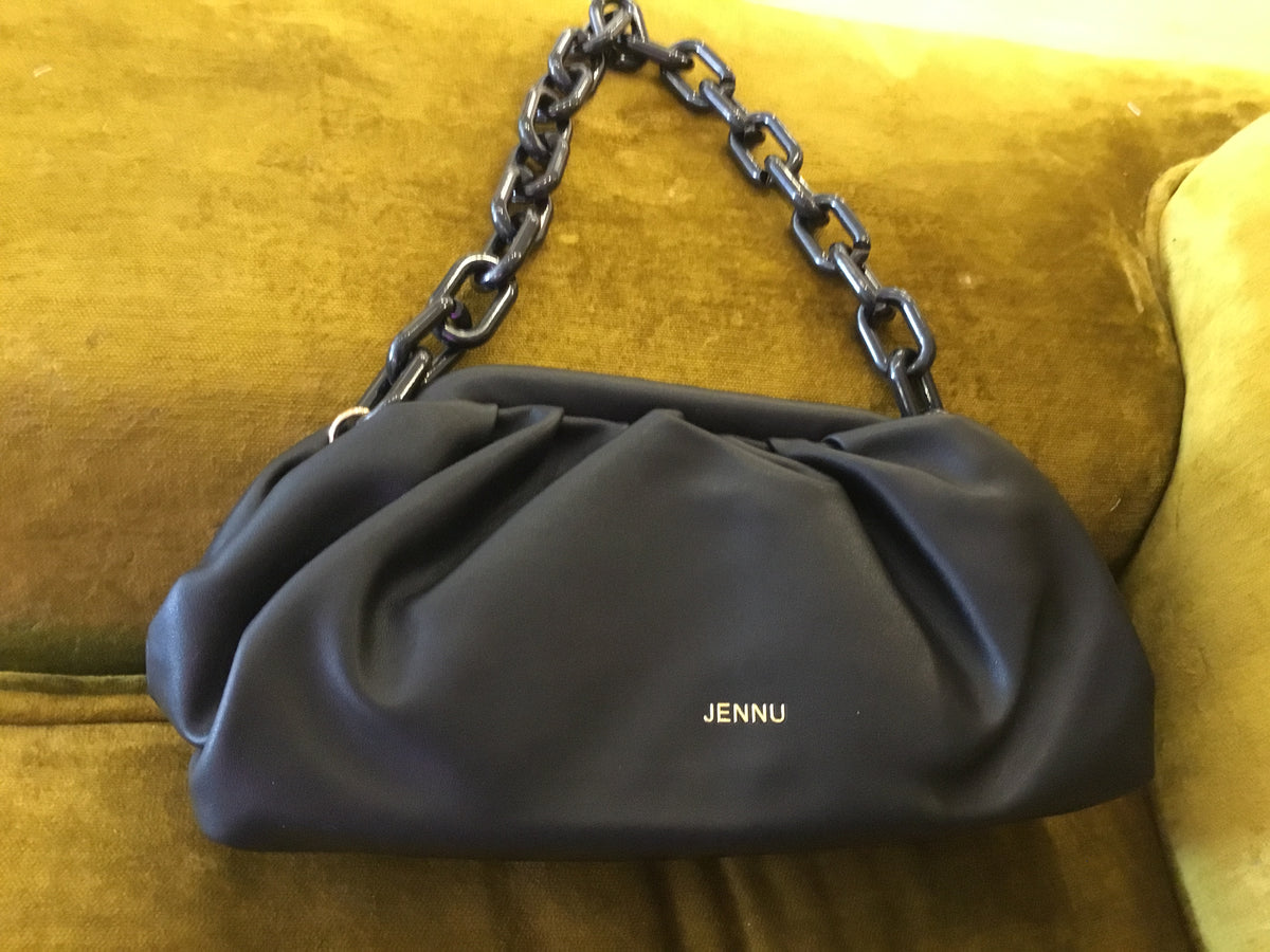 Jennu Black Chain Link Bag