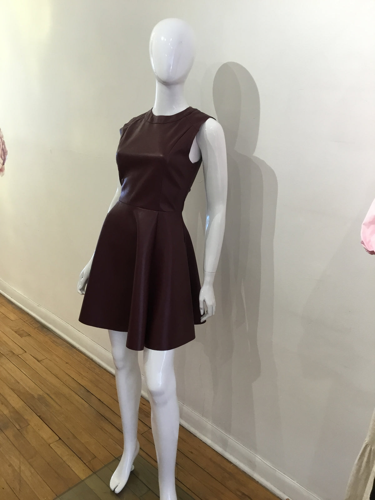Fate Maroon Faux Leather Dress
