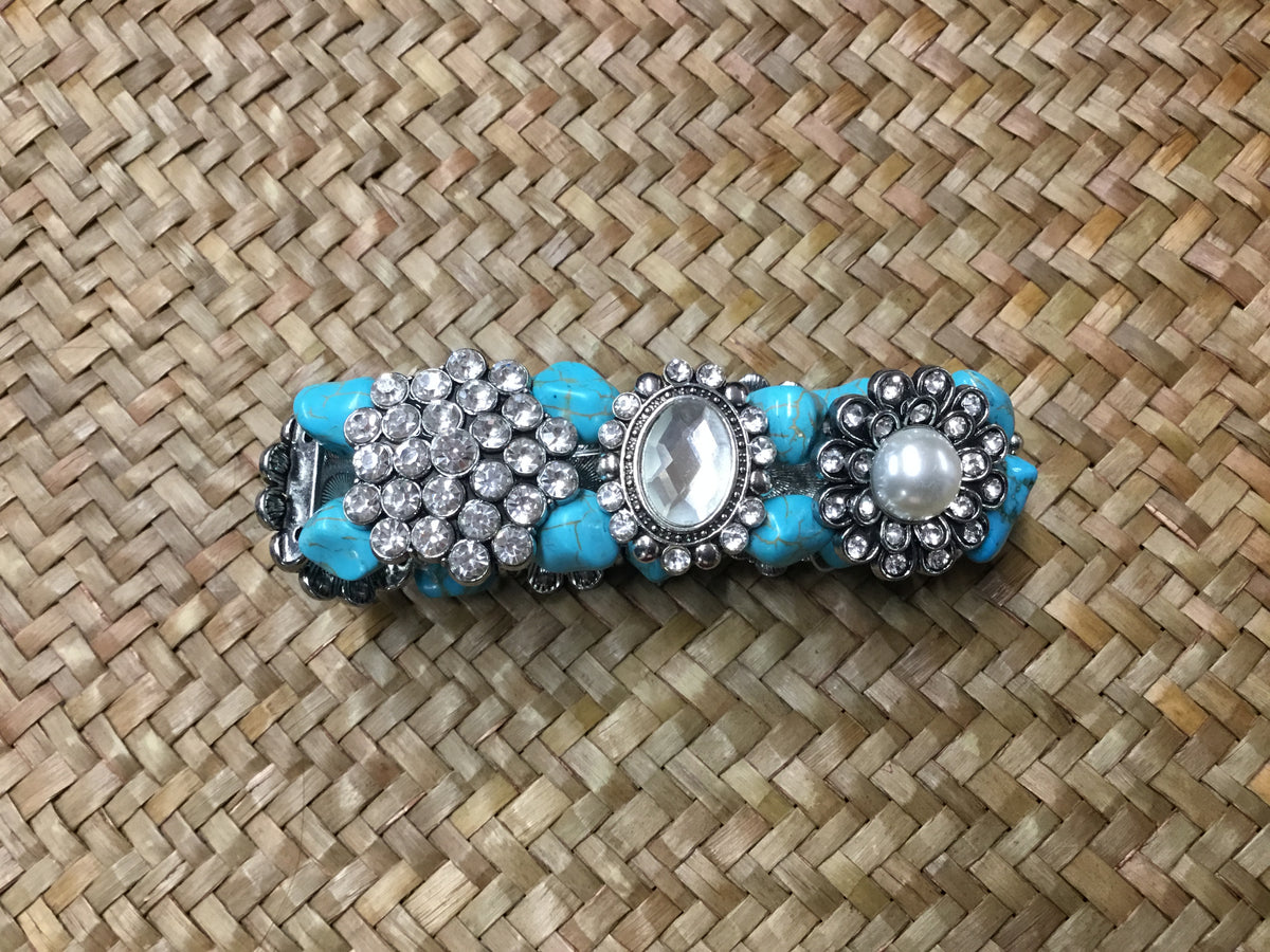 Geri Greene bracelet turquoise silver crystals
