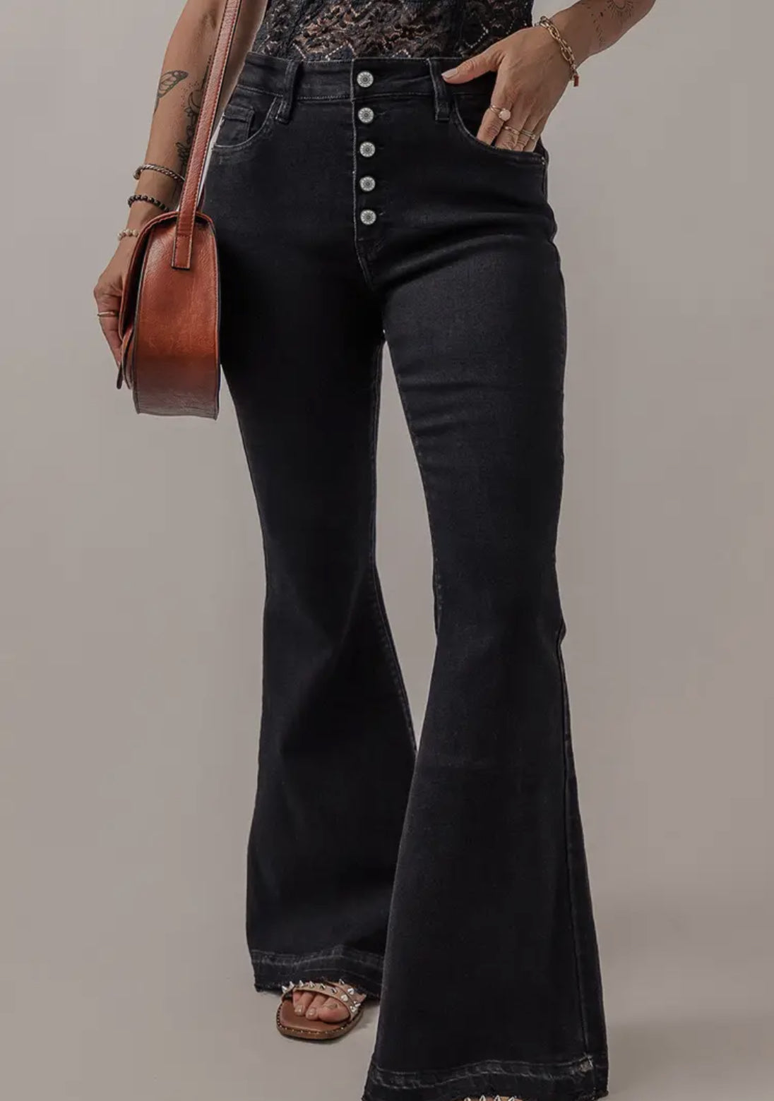 Umoger Black Bell Bottoms