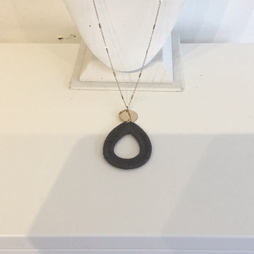 Long wicker necklace
