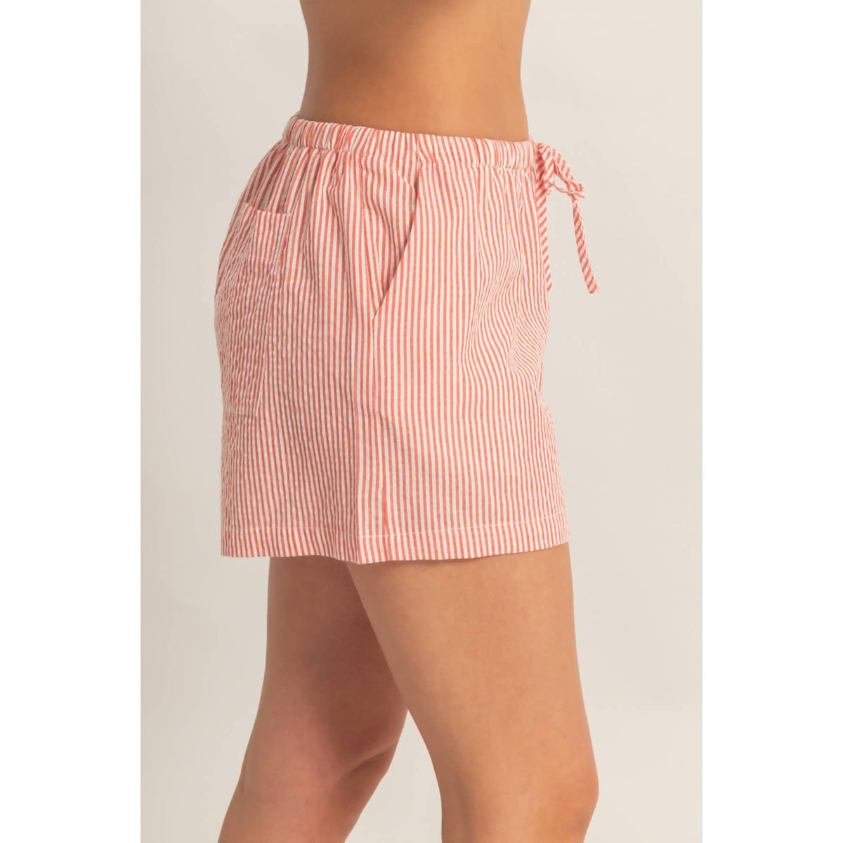 Striped Drawstring Waist Shorts