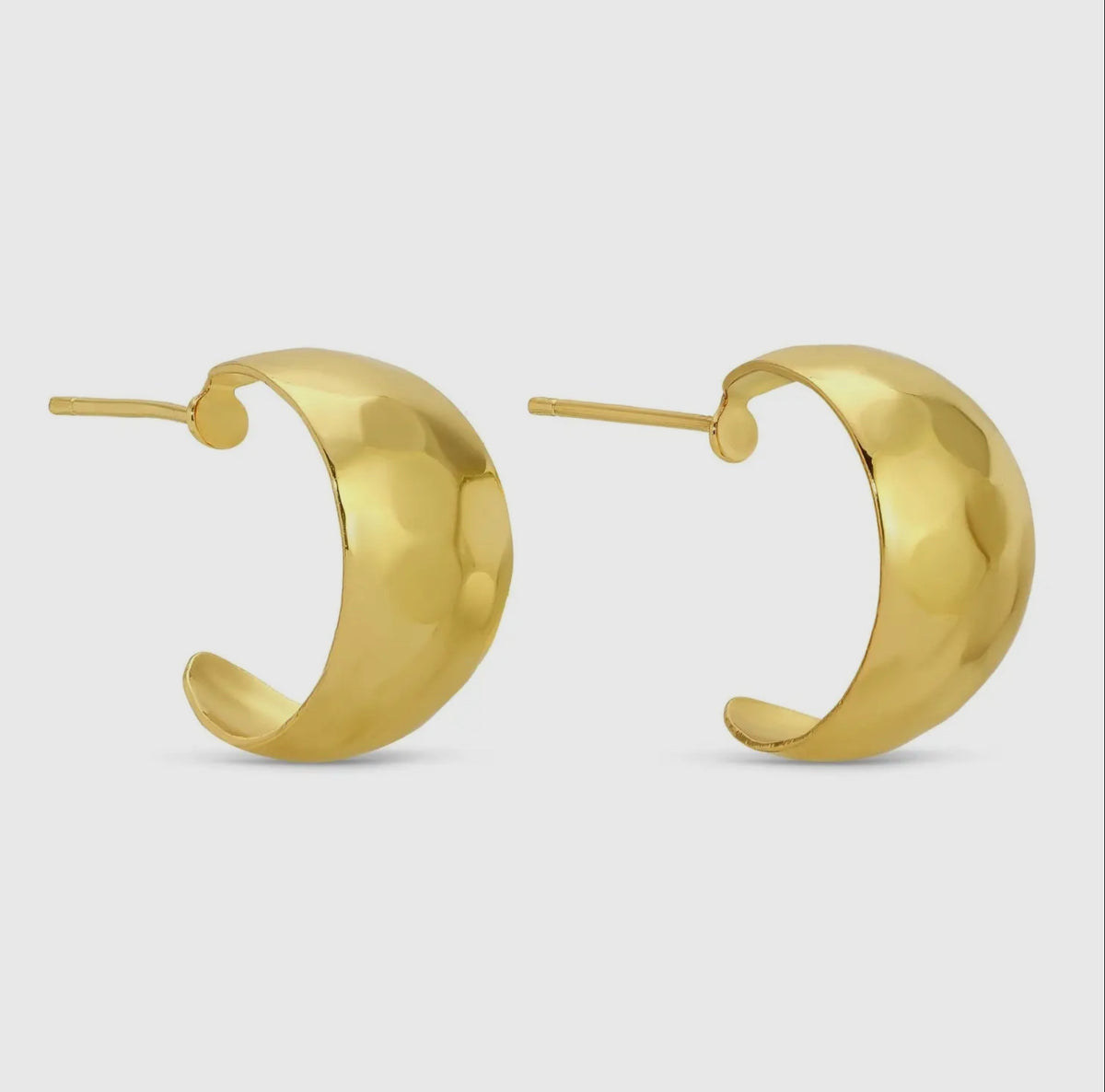 Splendid Iris Flat Crescent gold earring