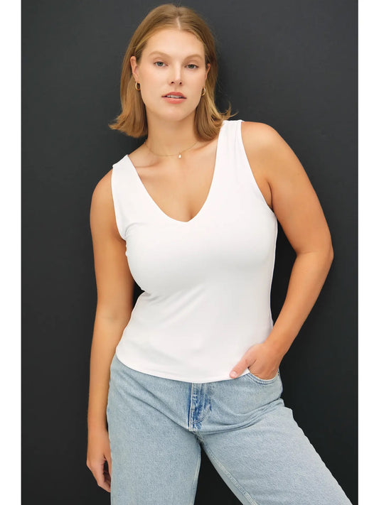 Be Cool Jersey Tank in White