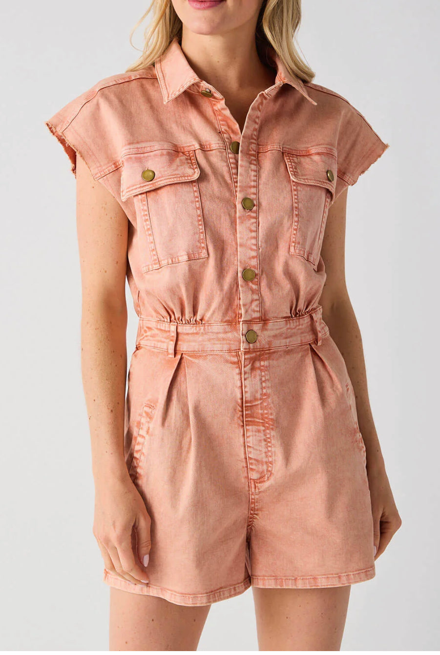 FATE Utility Romper in Soft Clay