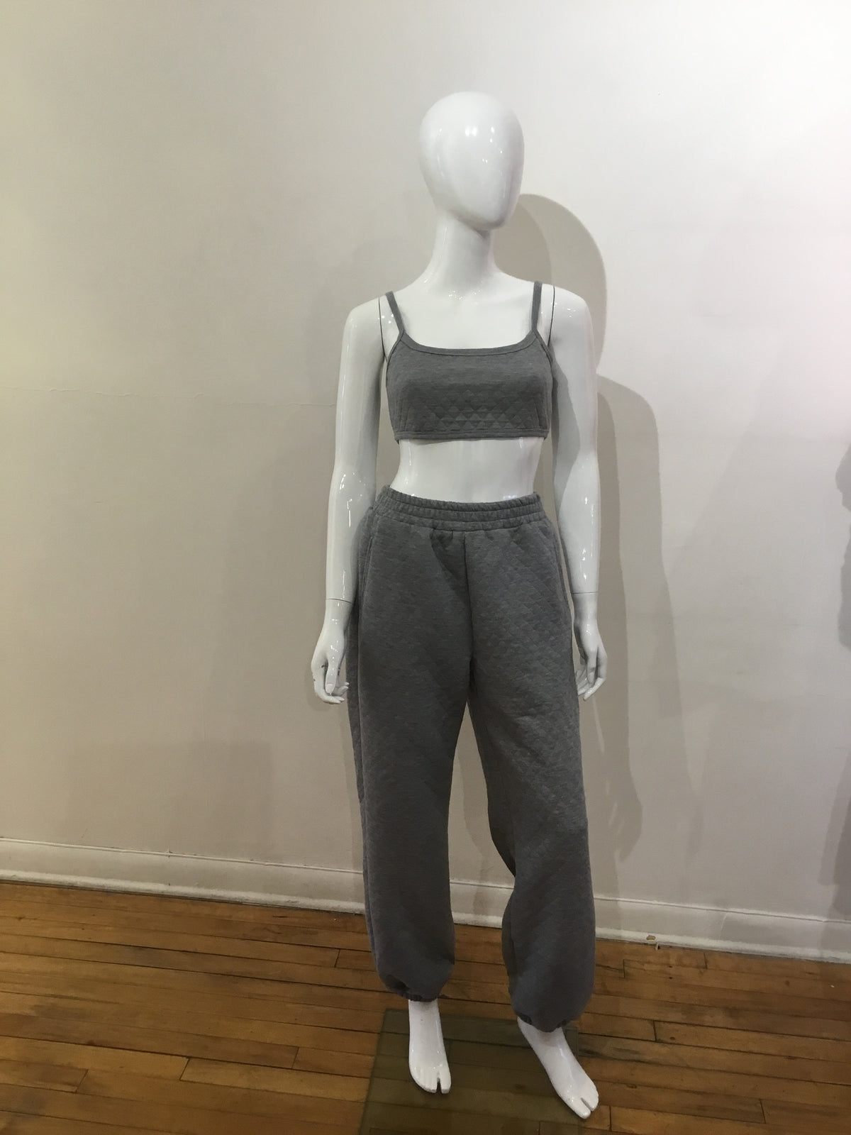 Papermoon Quilted grey crop top