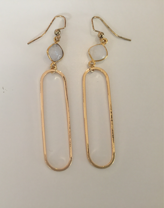 KDM Moonstone Oval Hoop