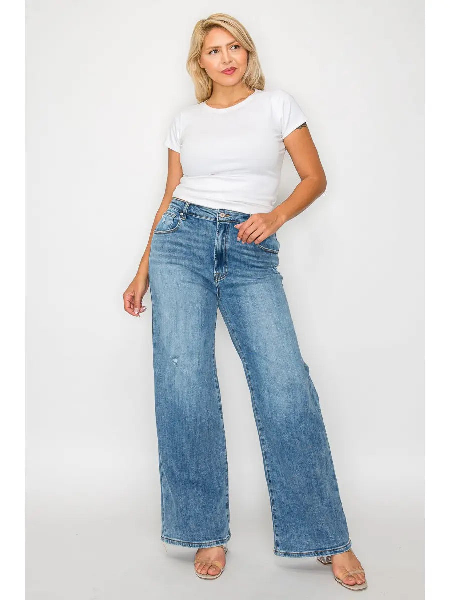 Bytos Plus High Rise Wide Leg Jeans