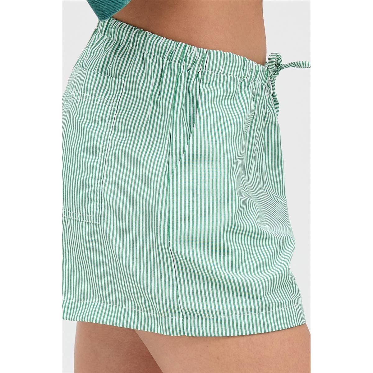 Striped Drawstring Waist Shorts