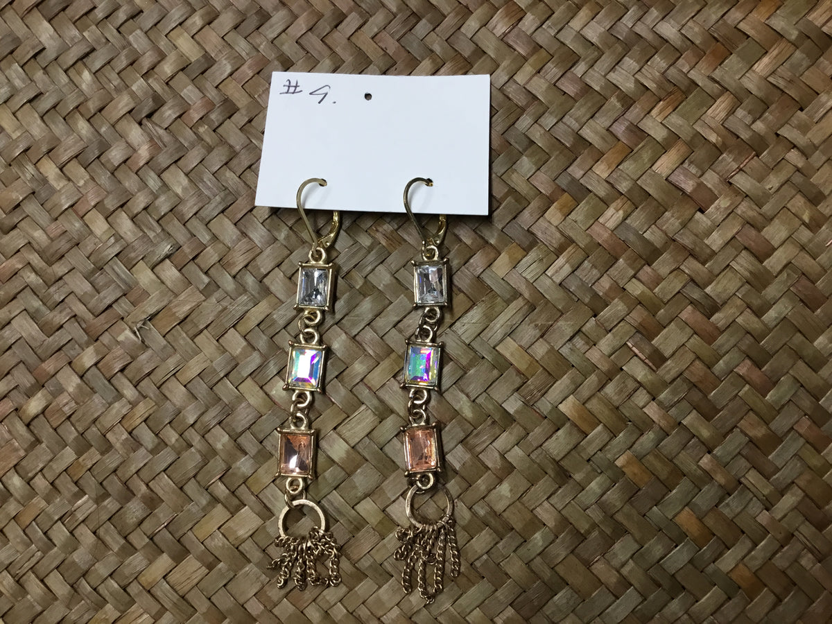 Geri Greene vintage gold three stone earring