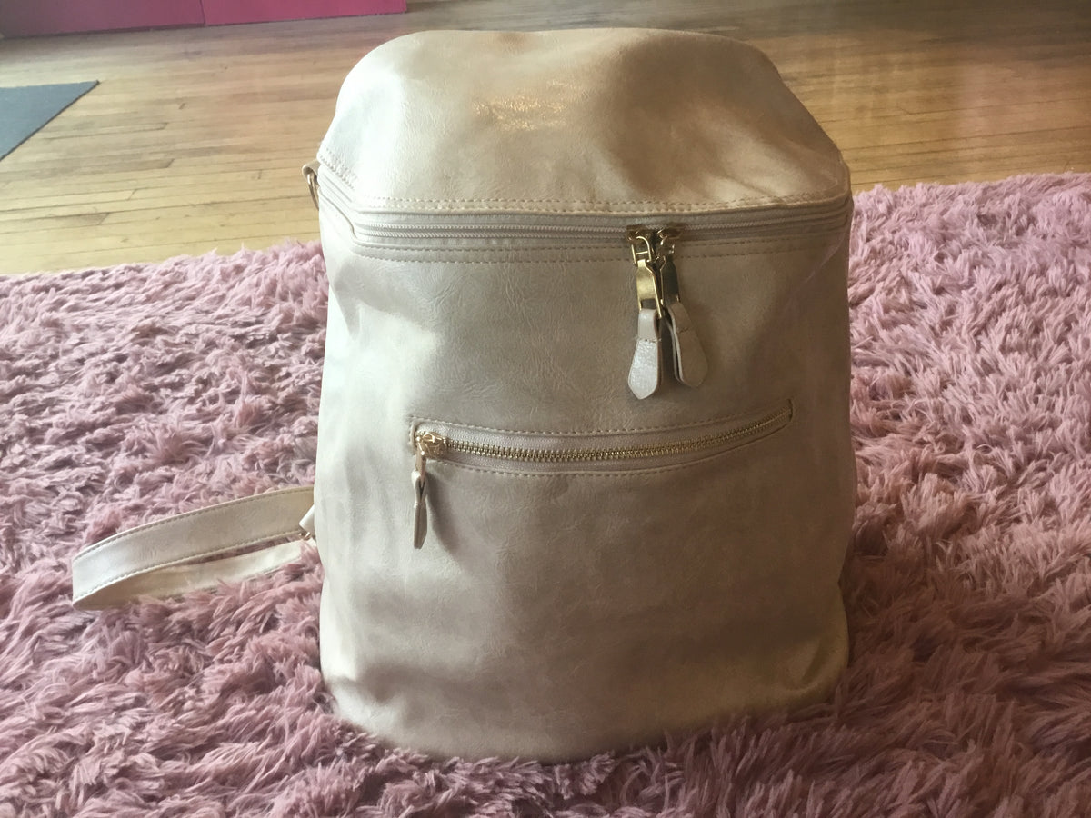 Modern + Chic beige backpack