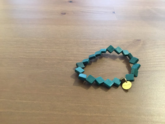 Green Square Beaded Bracelet