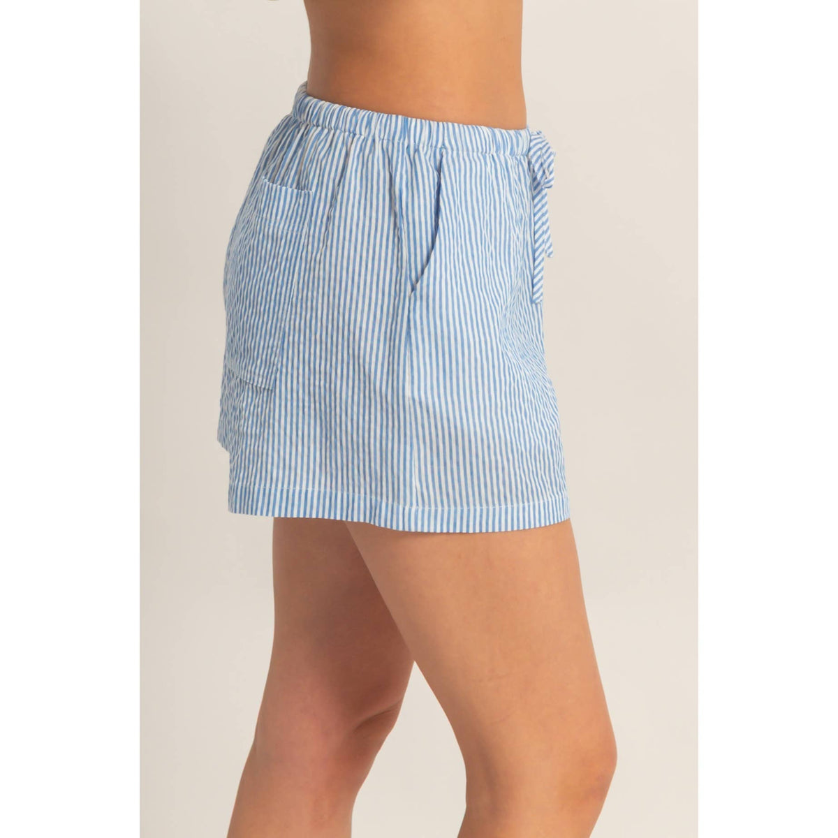 Striped Drawstring Waist Shorts