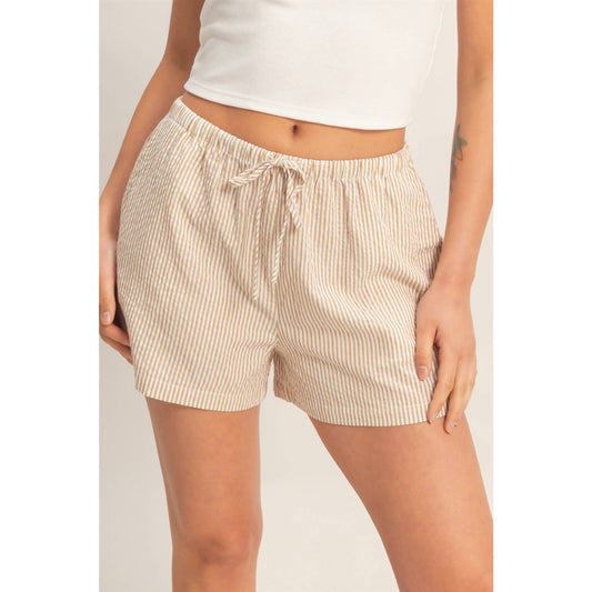 Striped Drawstring Waist Shorts