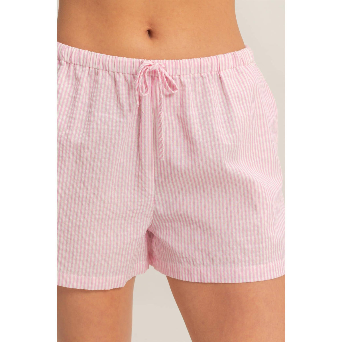 Striped Drawstring Waist Shorts