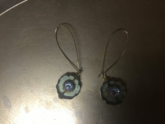 KDM jewelry Large Glass Flower Earrings