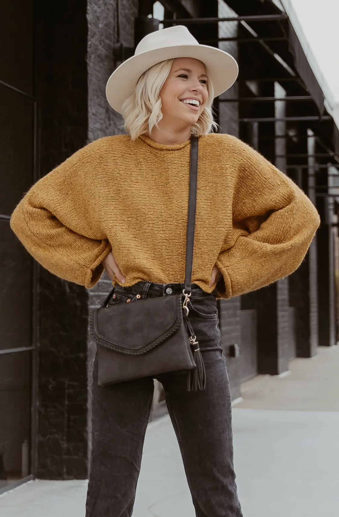 Jen & Co Crossbody Flap Over Purse in Charcoal Gray