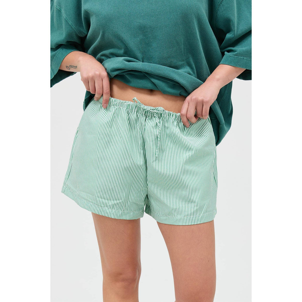 Striped Drawstring Waist Shorts