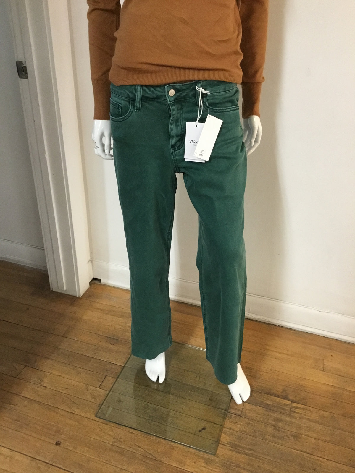 Green Cropped wide leg