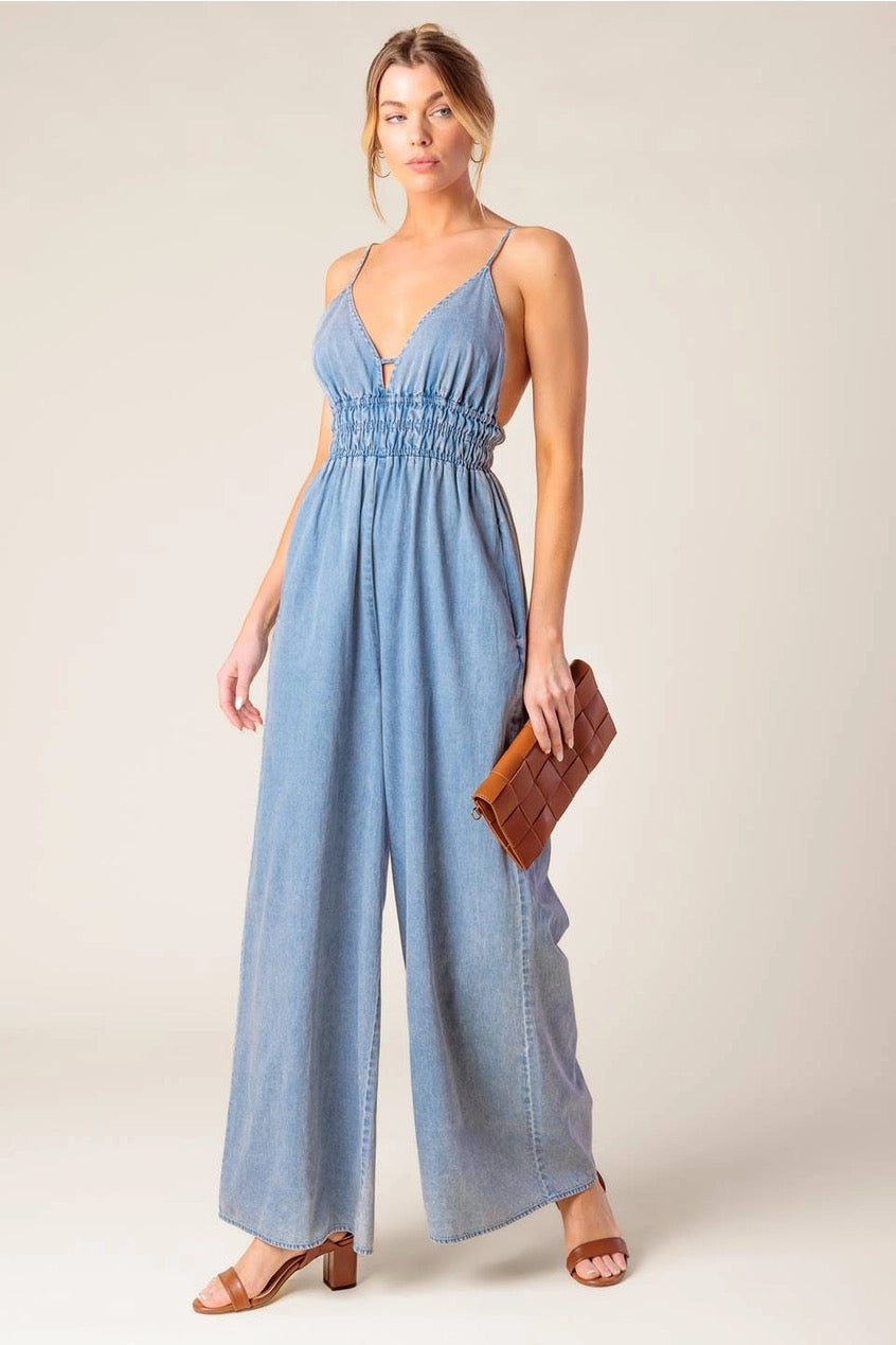 Flying Tomato denim jumpsuit