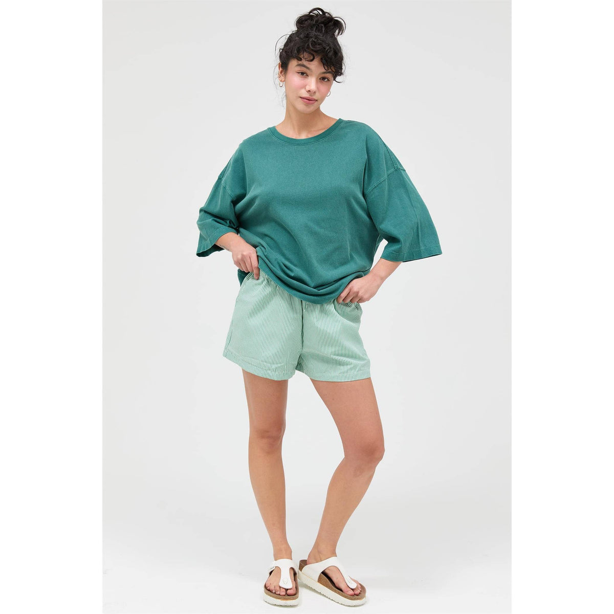 Striped Drawstring Waist Shorts