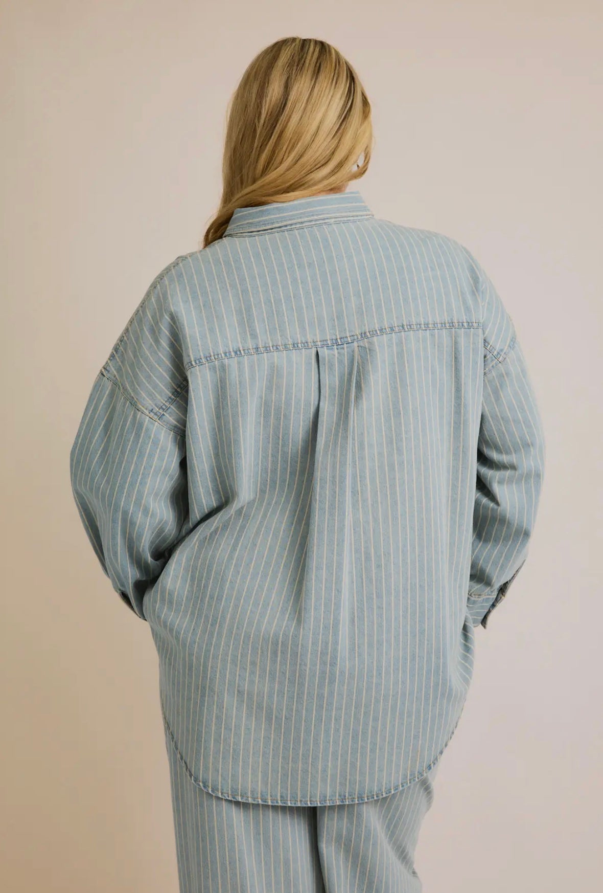 Gilli Pinstripe Denim Shacket
