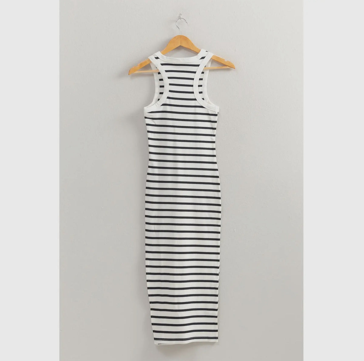 Double Zero Striped Bodycon Midi Dress